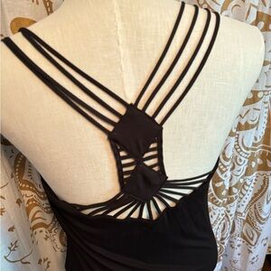 Black maxi dress size large. Strappy detail